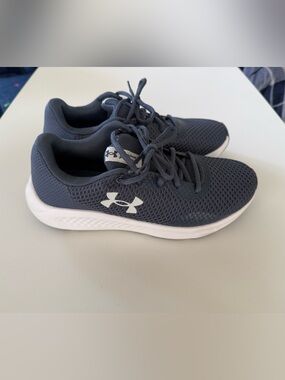 Under Armour Navy Mesh Sneakers with White Logo